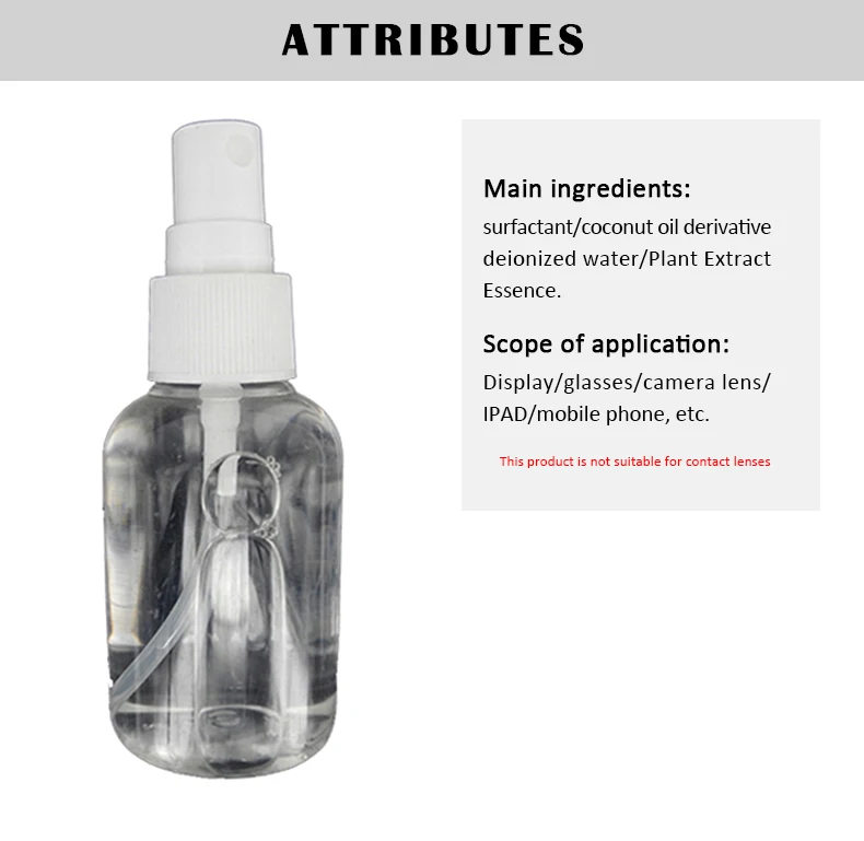 eyeglasses spray screen clean solution lens cleaning spray liquid solution cleaner