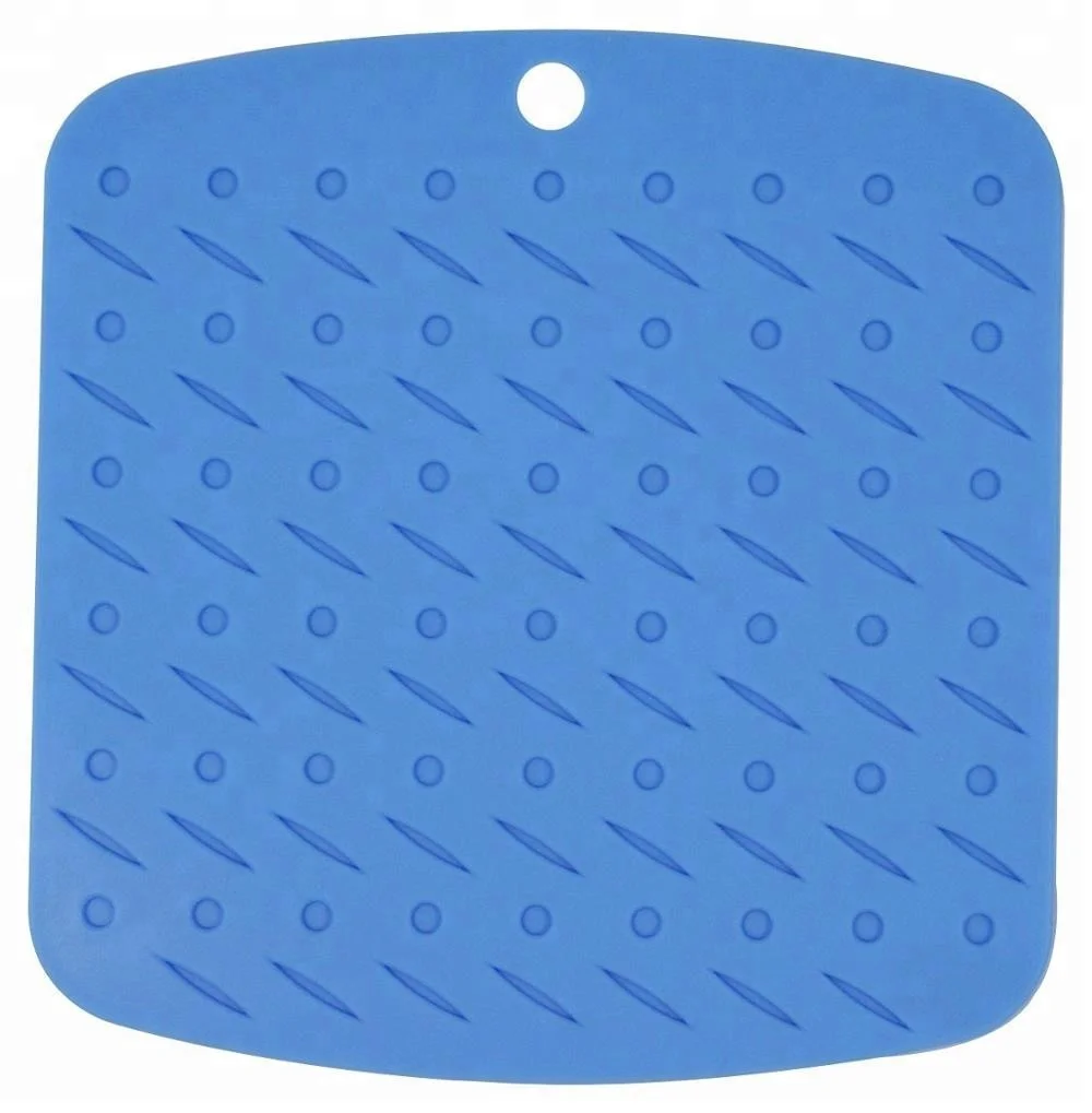 New Design Silicone Square Pot Holders Table Mat Spoon Rest and Garlic Peeler Non-Slip, Flexible, Durable, Heat Resistant