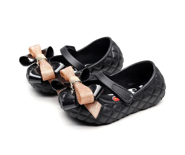 
2019 check pattern mickey bow knot jelly shoes for kids 