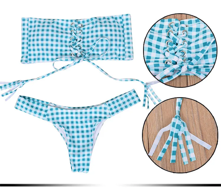 OEM ODM Bikini Custom Eyelet Swimwear Thong With Business Chicken Eye or Rivet