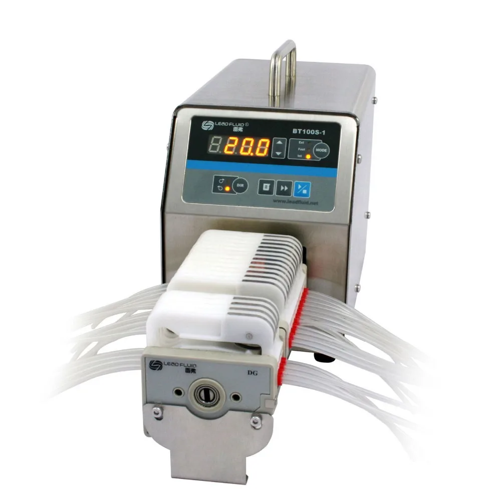 Multichannel peristaltic pump BT100S-1-DG-12, chemical resistance, CE, ISO mark