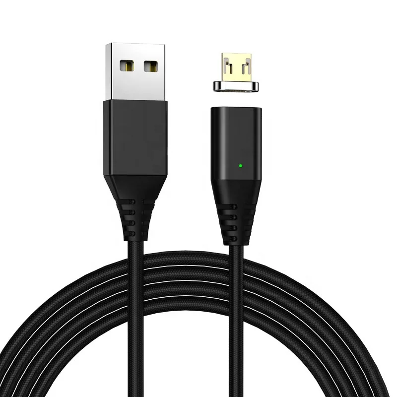 Fast Charging Magnetic Micro Usb Cable Led 2.4 A For Samsung Mobile Phone