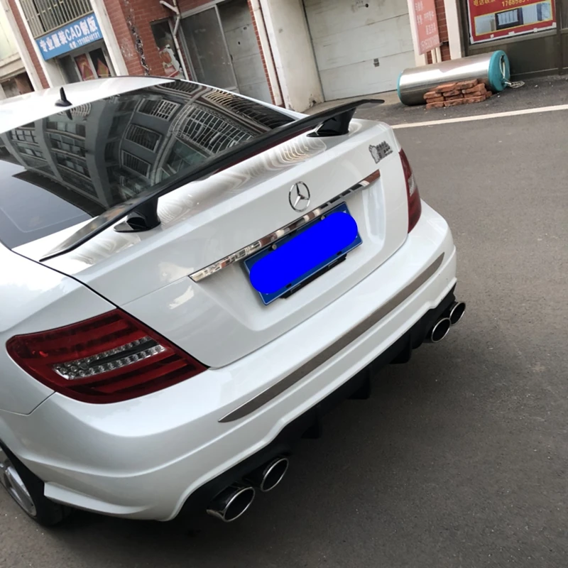 For Mercedes-Benz Sedan 4-doors W204 2007- 2014 ABS Plastic Unpainted Primer Color Rear Spoiler Trunk Lip Wing Car Accessories