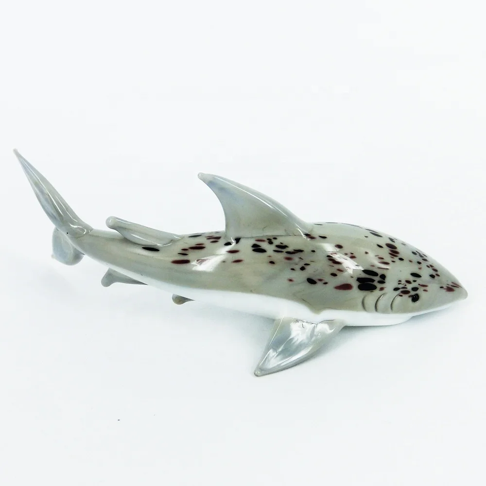 Hand blown sea life miniature shark fish art glass figurines