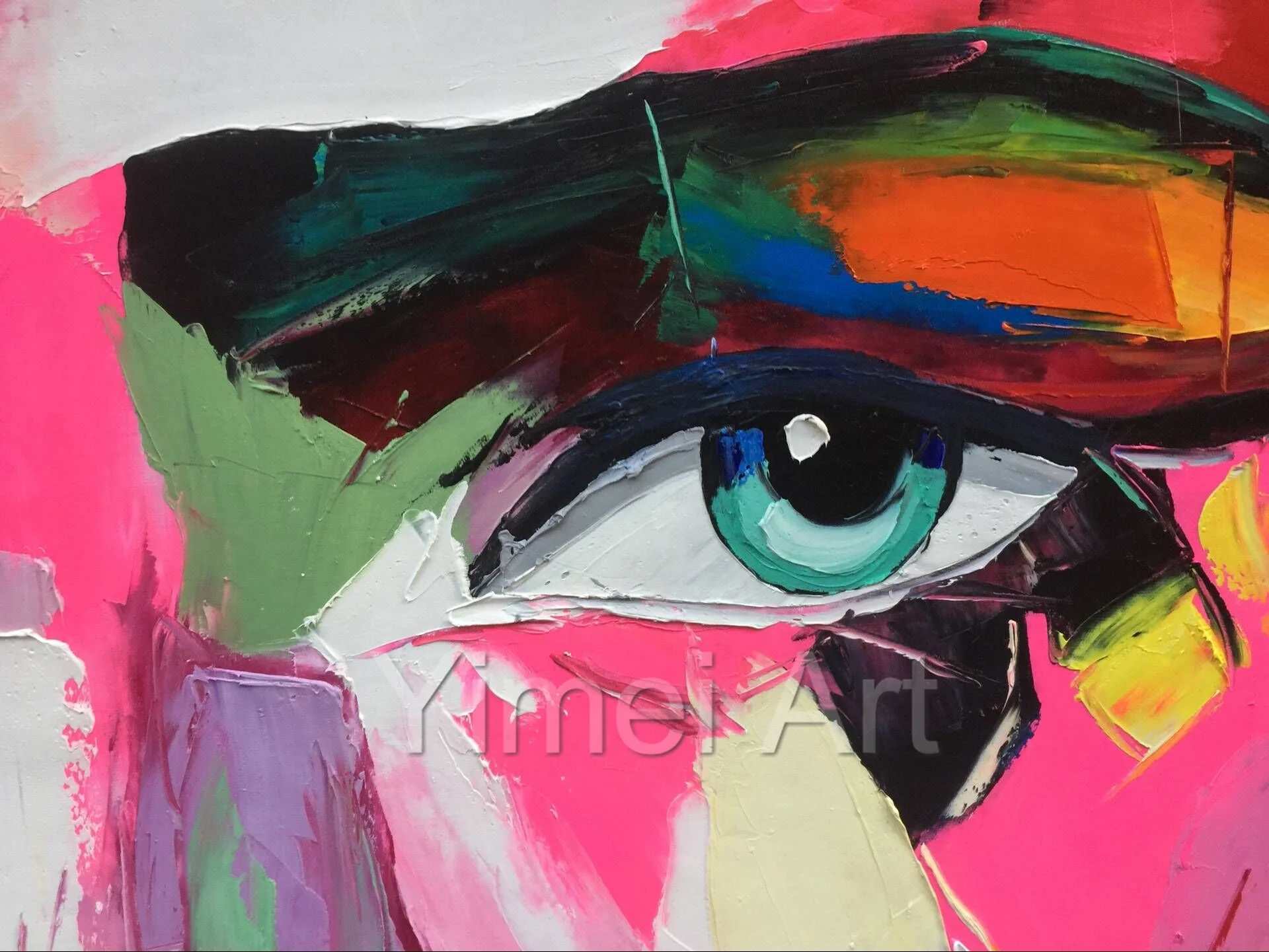 Colorful Woman palette knife Portrait hand painted Modern Pop Art cuadros decorativos other paintings wall graffiti art picture