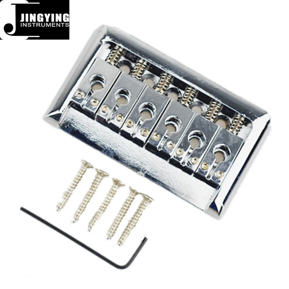 143G Weight 6 Strings Silver Color Zinc Alloy+Iron Material Fixed Electric Guitar Bridge&Tailpieces