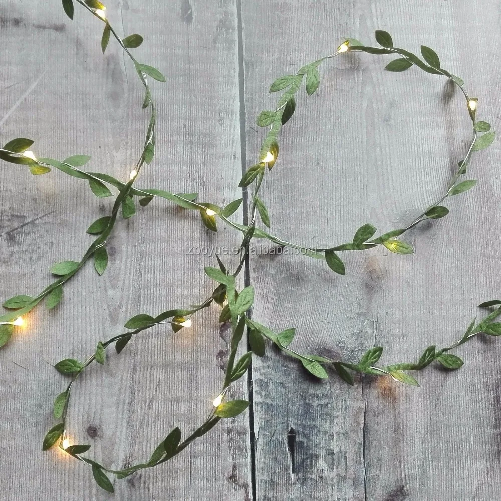 new product silver wire leaf strip decorative mini LED lights ivy string lights