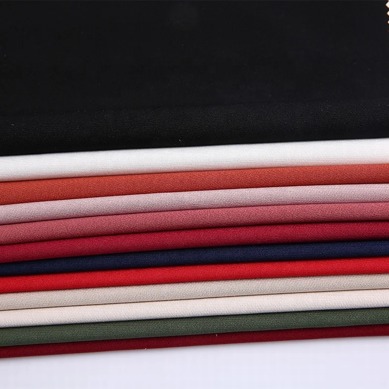 High quality Plain dye color barbie 95% polyester 5%spandex 4 way stretch fabric for dress