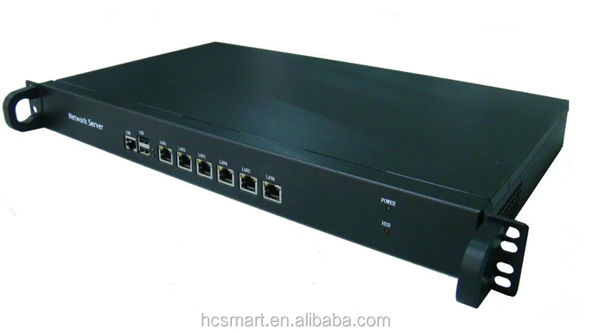 
Intel D525 6LAN 1U router firewall chassis pfsense firewall barebone solid long life capacitor 
