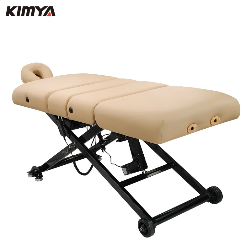 Comfortable rotating folding facial bed adjustable electric beauty massage table