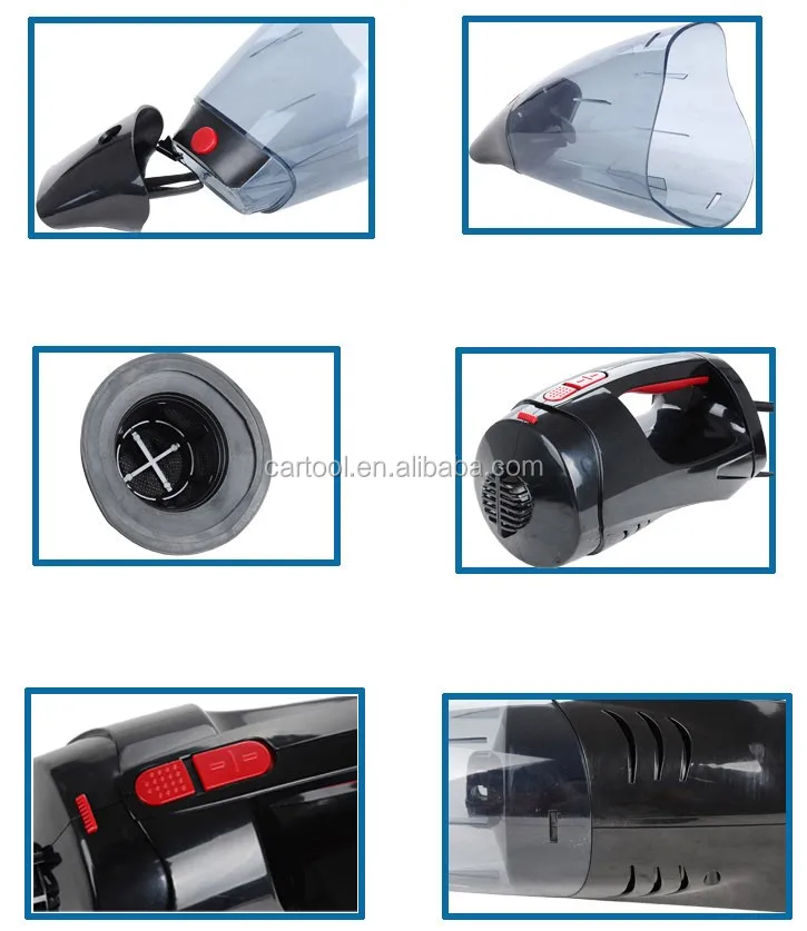 Portable Powerful 12v Wet Dry Vacuum Cleaner With LED Air Compressor