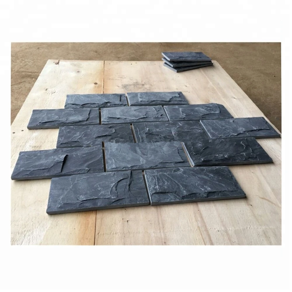 black color mushroom stone slate stone exterior stone wall cladding