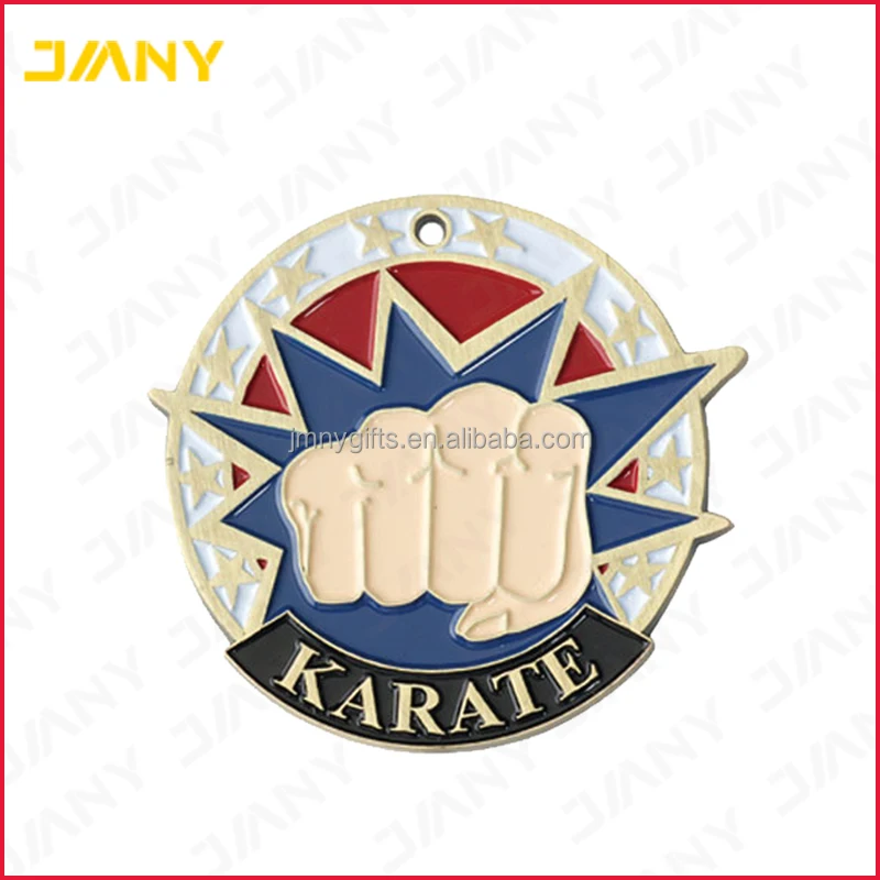 Custom Made Wholesale Gold Plated Metal Award Karate Medal