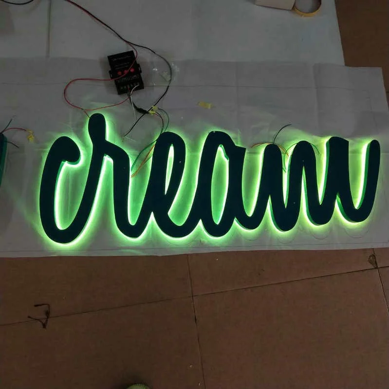 Outdoor remote control RGB lighting sign Custom Led 3D shop name glow sign board