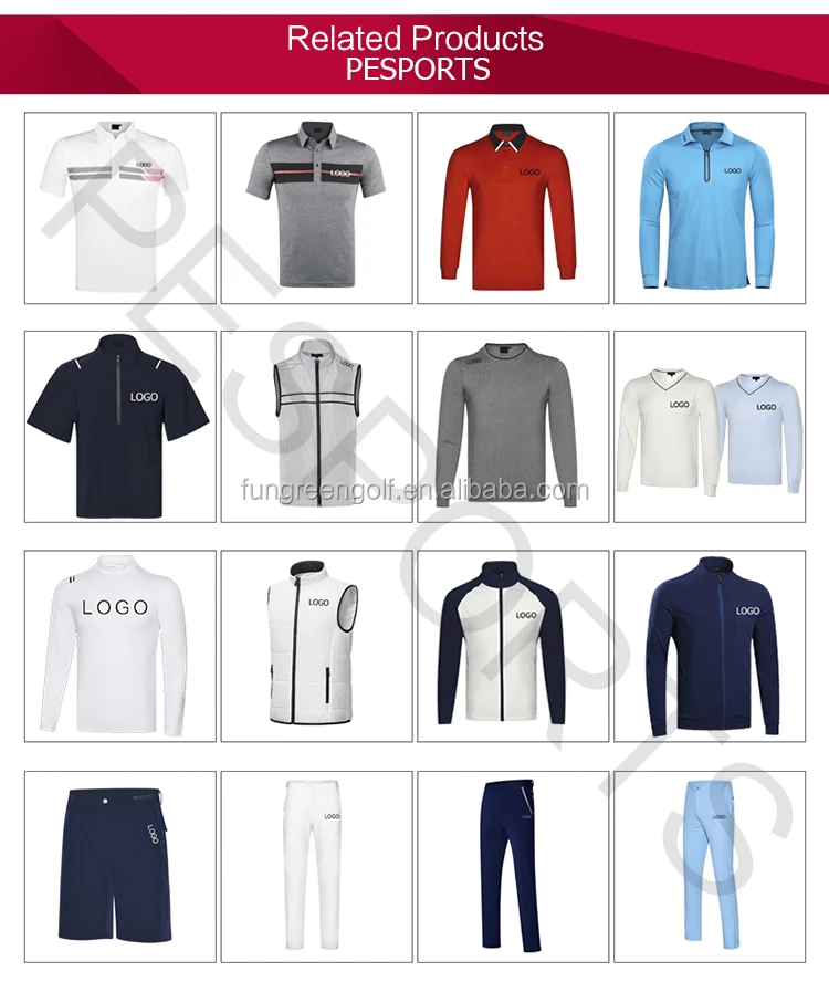Men golf t-shirts, golf polo shirts with custom logo , mens golf clothing from manufacturer