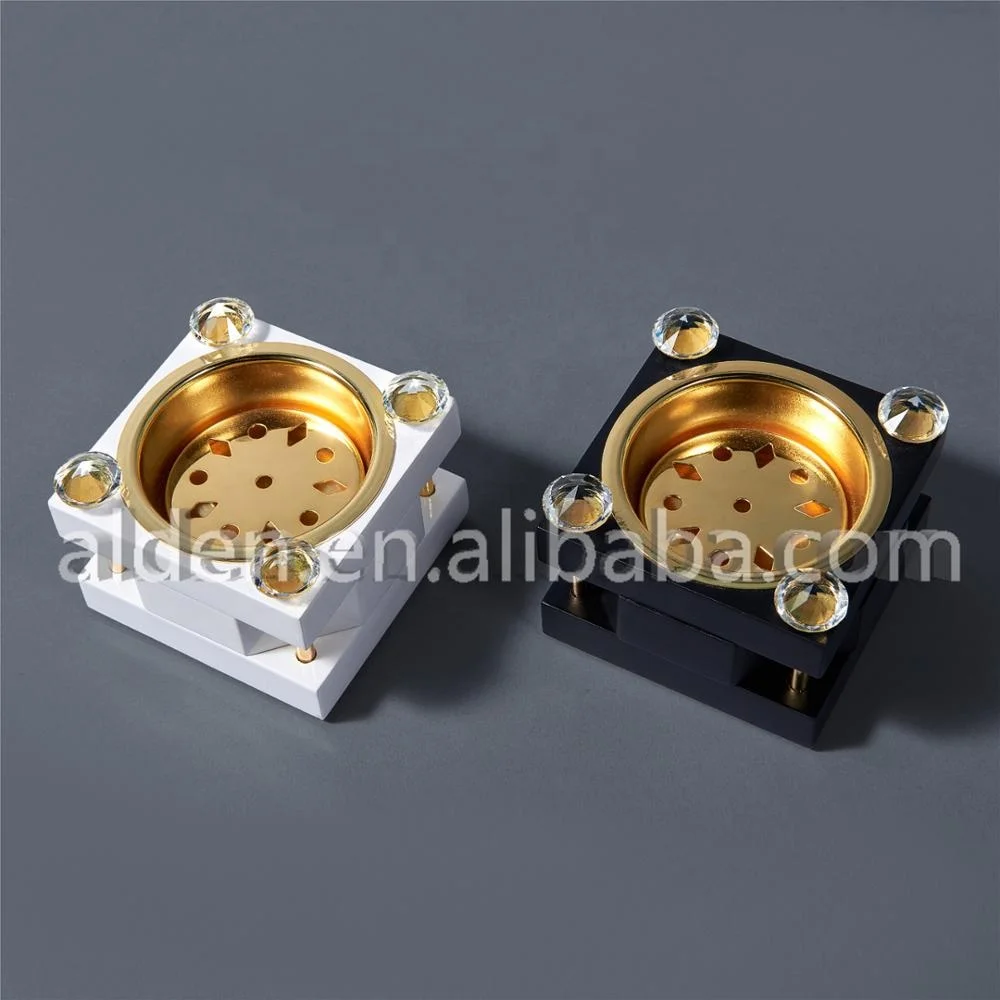 Arabian wooden and crystal incense burner with metal bowl