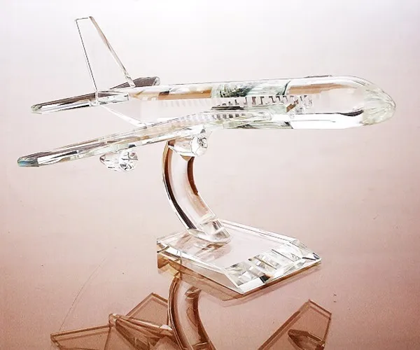 Cheap glass crystal 3d passenger airplanes models