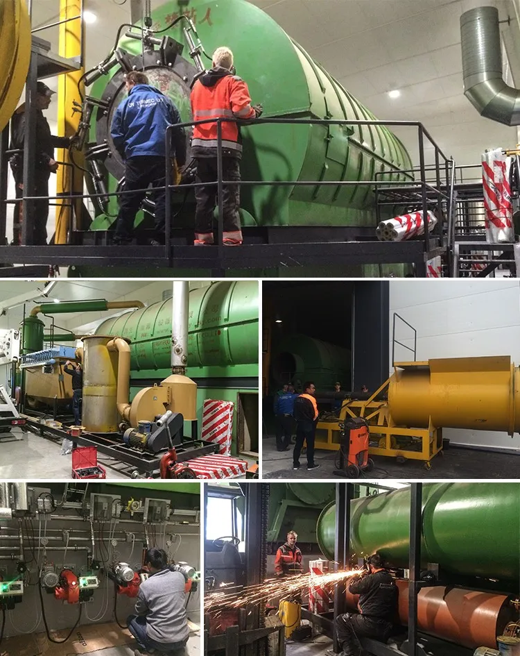 the equipment processes tires using pyrolysis technology to produce fuel oil, etc., very environmentally friendly equipment.