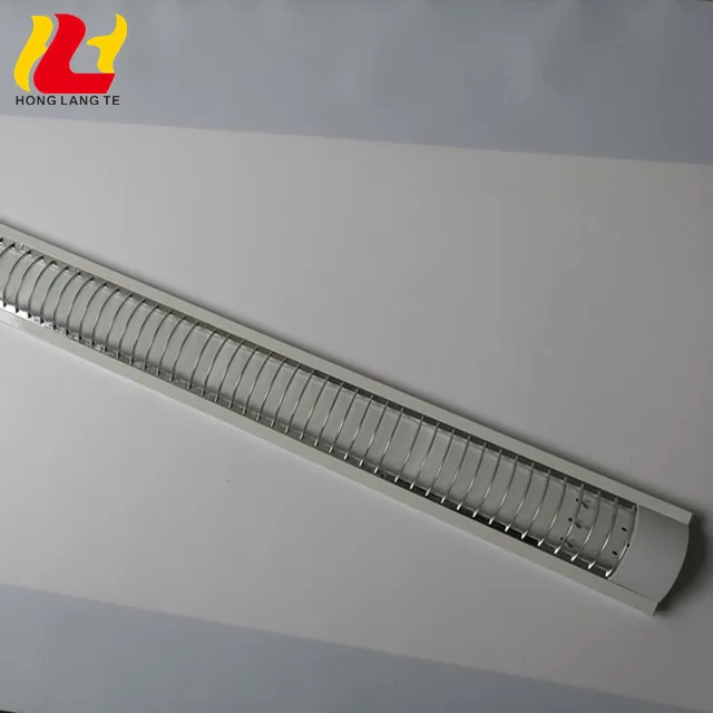 T8 T5  Double Tube Dustproof Grille Plastics Cover Workshop LED Fluorescent Fitting With Boxes Packaging Or With Ballast