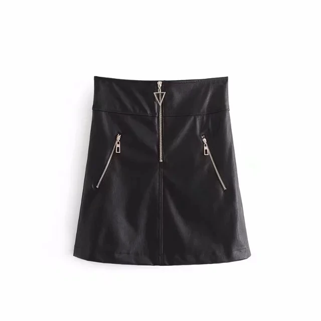 Fashion New Design Sexy Mini Club Skirts Mature Woman High Waist Tight Fashion Black Sexy Hot Mini Lady Short PU Leather Skirt