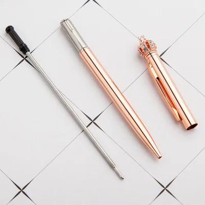 
Wholesale stationery cute cartoon dreamy crown ballpoint pen classic metal pen fashion custom metal ballpoint pen 