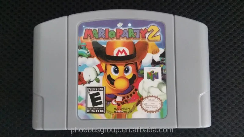 Free replacement and free DHL shipping n64 game cartridge for mario party 2
