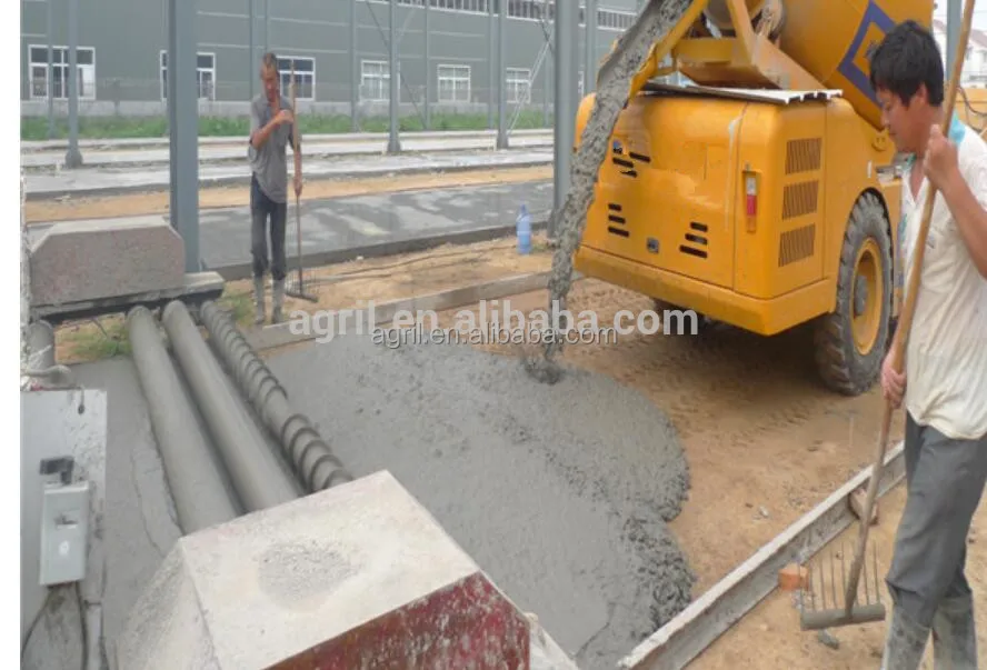 self loading and propelled diesel engine concrete mixer power shift truck with pump air conditioner