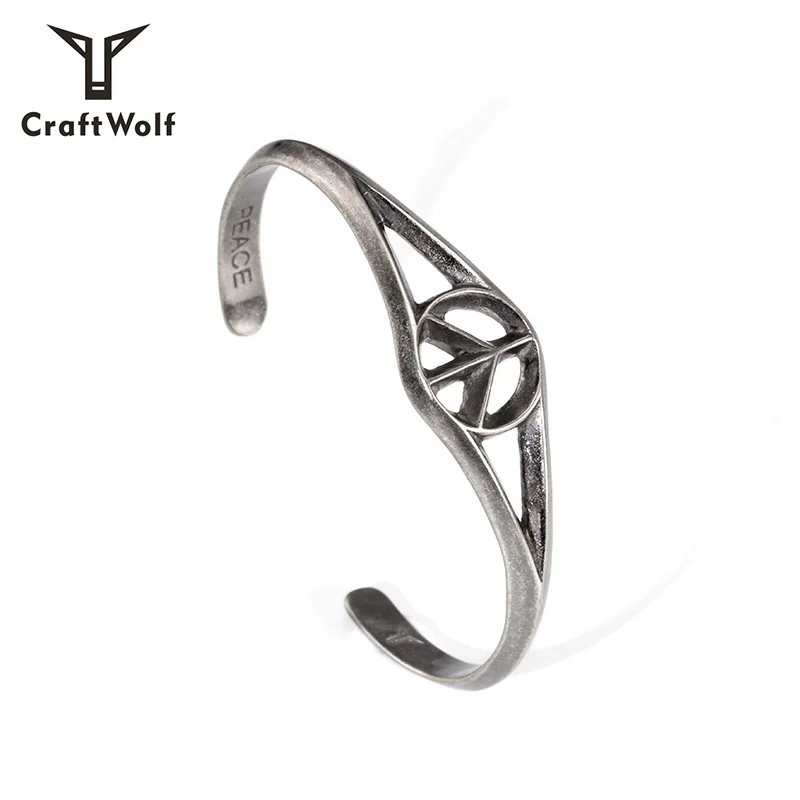 Craft Wolf Fashion Jewelry Other Accessories Stainless Steel Love Peace Bracelet wholesale Original design jewelry factory