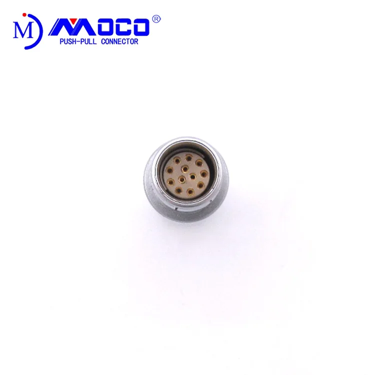 MOCO  Push Pull  Connector  F Series  Plug 12 Pin Wire Male Half Moon  Waterproof Connector