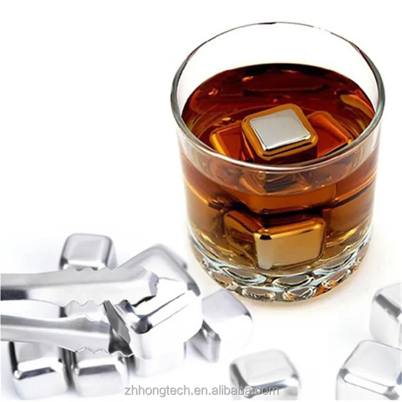 Food Grade With MSDS 304 Stainless Steel Whiskey Ice Cube with Logo Laser