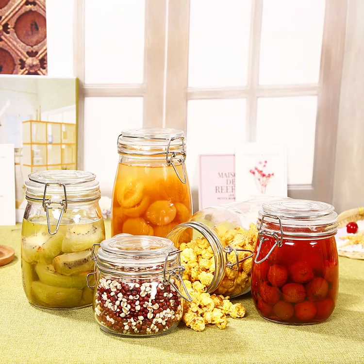 
3L big size jar wholesale custom round glass storage jar with lid 