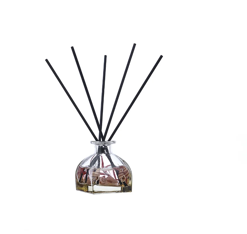 Empty aroma diffuser glass bottle home decoration accessories black reed diffuser bottles wholesale aromatherapy glass bottle