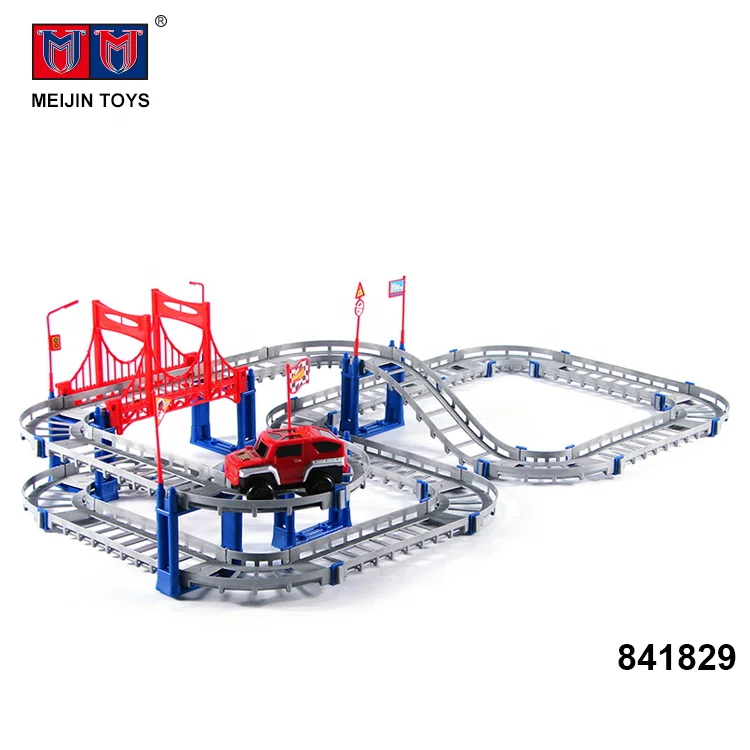 wholesale assemble electric rail toy car tracks for kids play