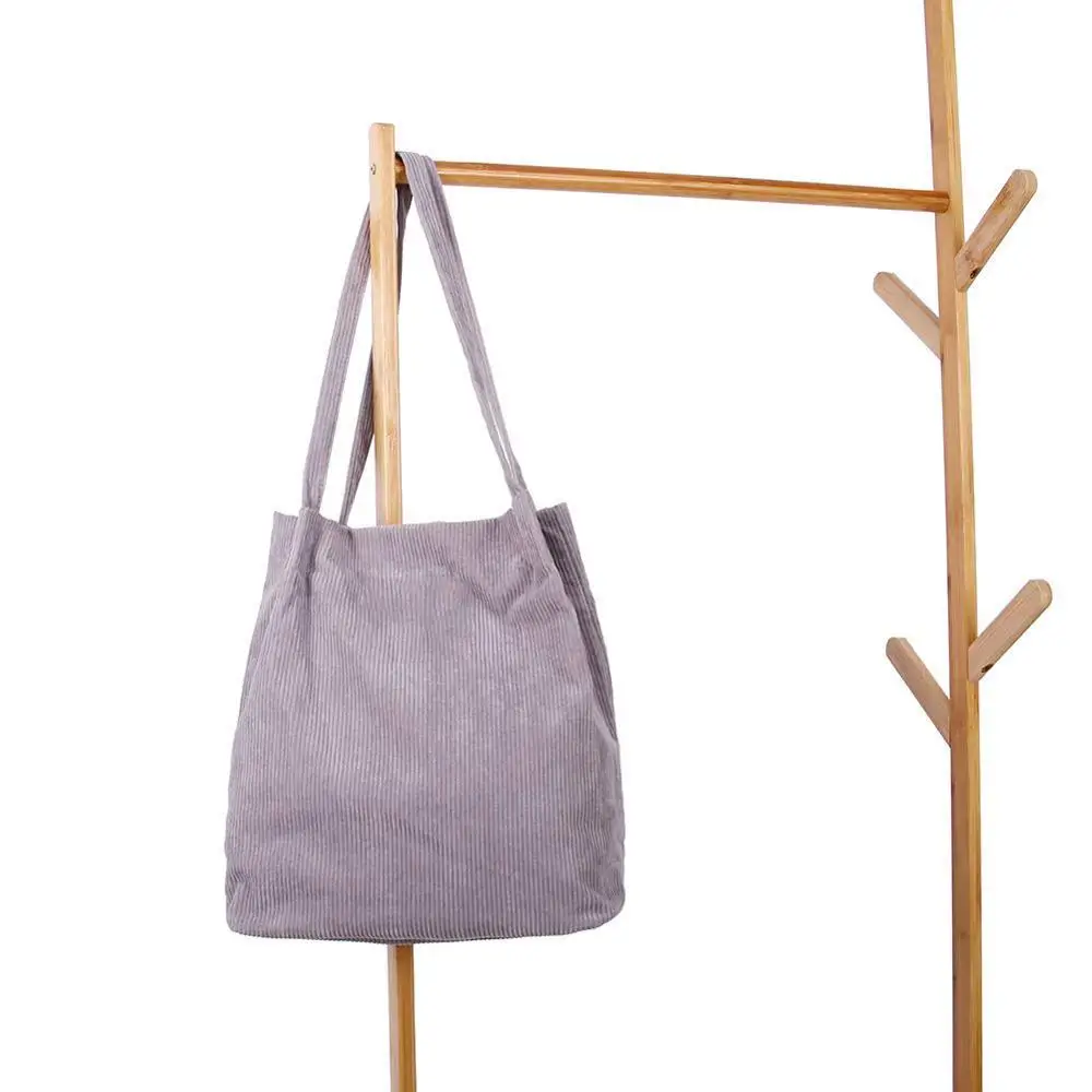 Shoulder Shopping Bag Corduroy Tote Casual for Women
