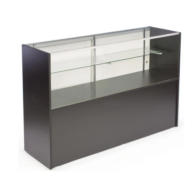 
Jewelry Display showcase Watch display cabinet black finish adjustable tempered glass shelf & sliding doors 