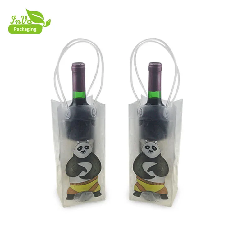 clear plastic pvc wine bottle ice cooler bag wine plastic bag