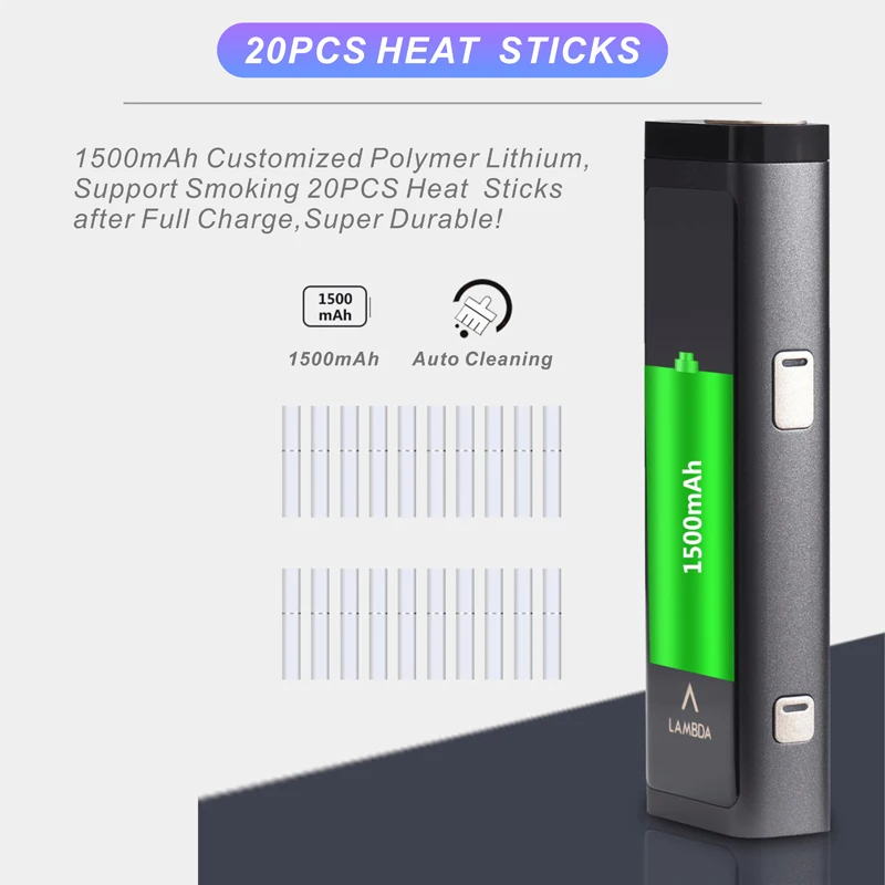 China New LAMBDA T3 Heated No Burn Tobacco Heating Device for Sticks E-cigarettes Dry Herb Vaporizer Smokefree Products