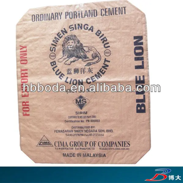 прямоугольным дном клапан мешок цемента