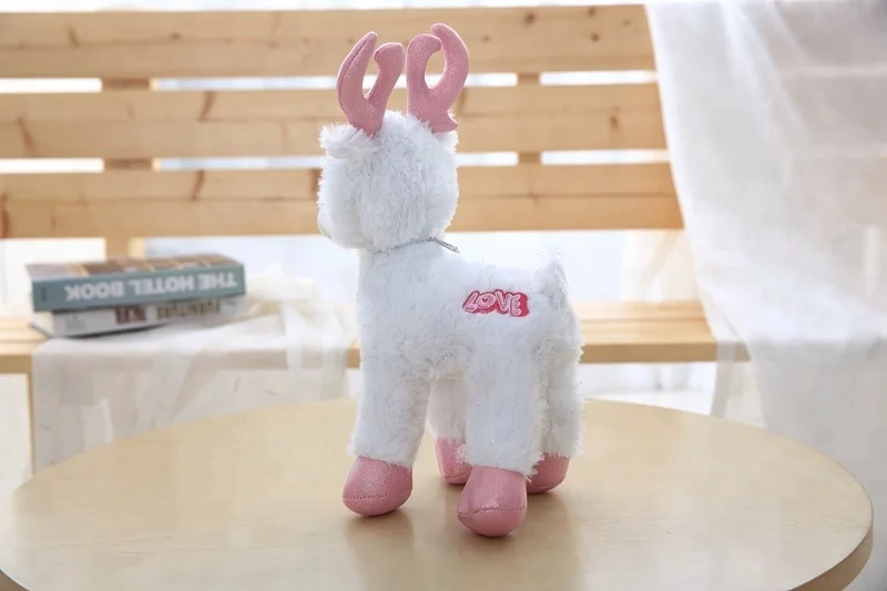 Realistic Stuffed Plush Toy Deer White Love shaped