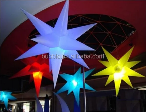 Надувной светящийся воздушный шар диаметром 2 м подвесной со звездами для вечеринки