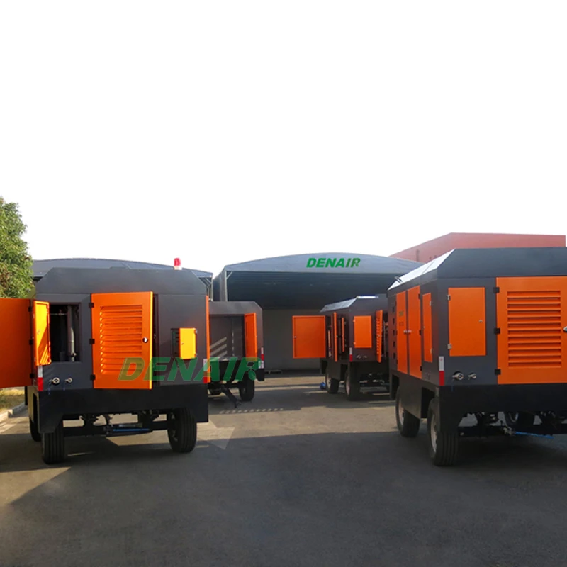 Portable Screw denair 400 cfm Air Compressor with Engine