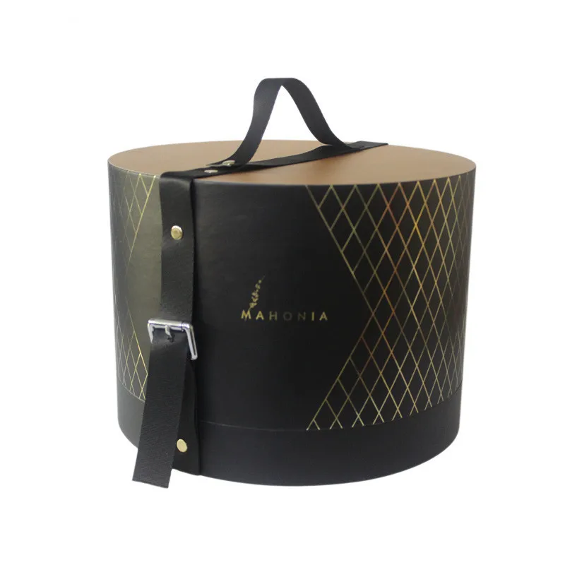 
Custom made luxurious wedding round cake box paper tube packaging for birthday cheese cake 