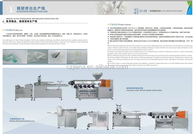 
blood bag film extruder production line(ISO9001:2000,CE,2021 new design) 
