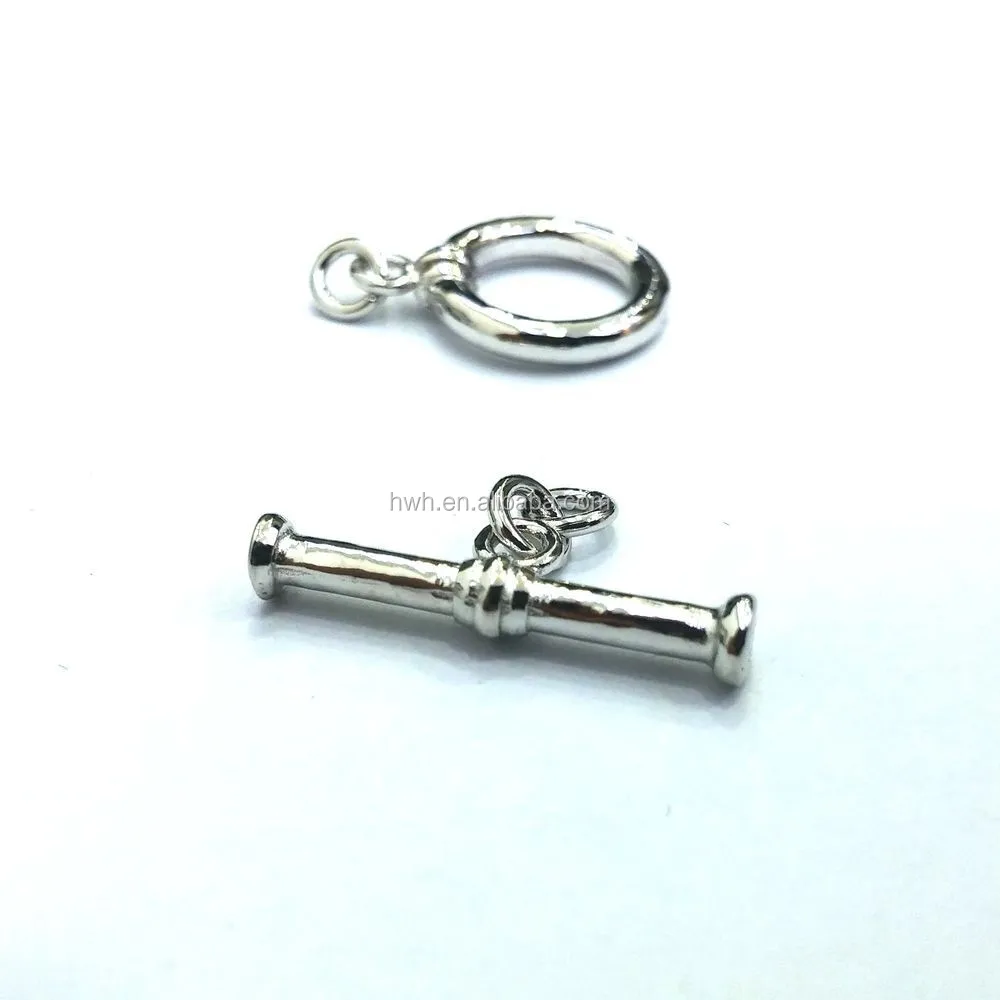 H1627 Silver 925 Jewelry Plain Loop&Stick Bracelet Lock