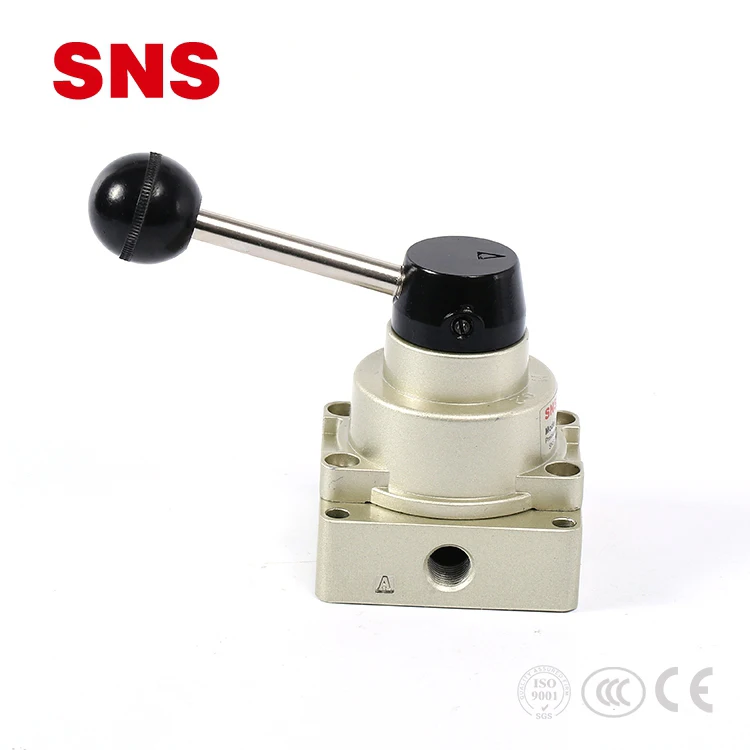 SNS Pneumatic Factory HV Series Hand Lever 4 Ports 3 Position Control Mechanical Valve