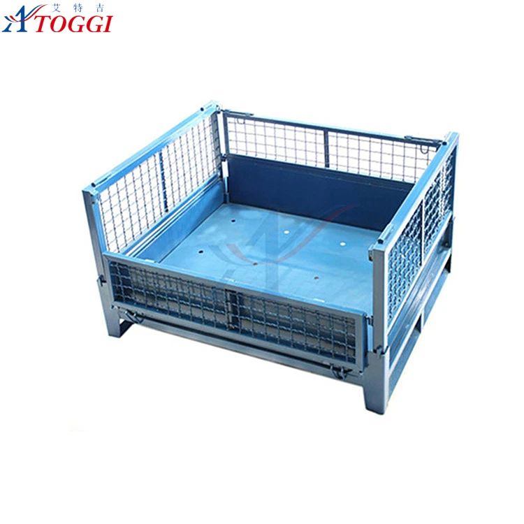 800kg capacity blue wire mesh cage metal bin storage container