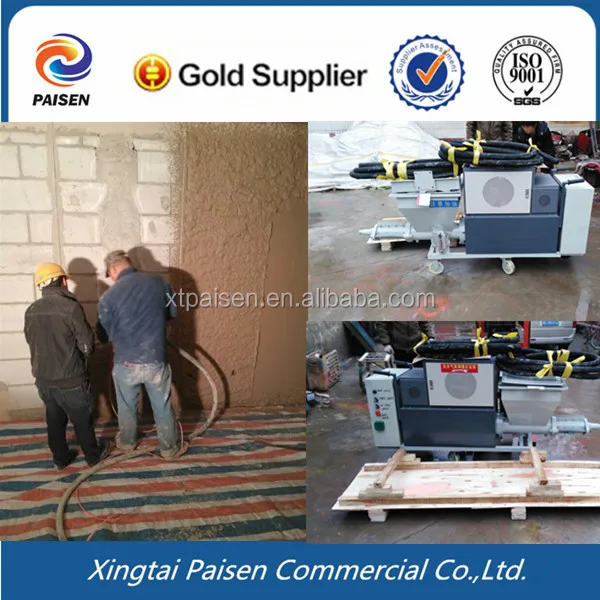 12 horse power diesel motor automatic cement render plaster pump/air spray machine for wall