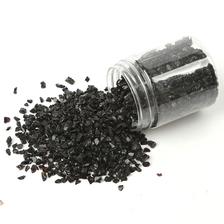 3-6mm Decorative Irregular Shapes Black Crushed Fire Glass Gravel Stones for Fire Pit Patio Fireplace Fairy Garden Decoration