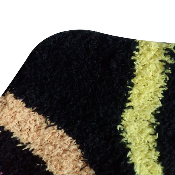 Womens Fuzzy Fluffy Knee High Plush slipper Socks with Colorful Striped Pattern