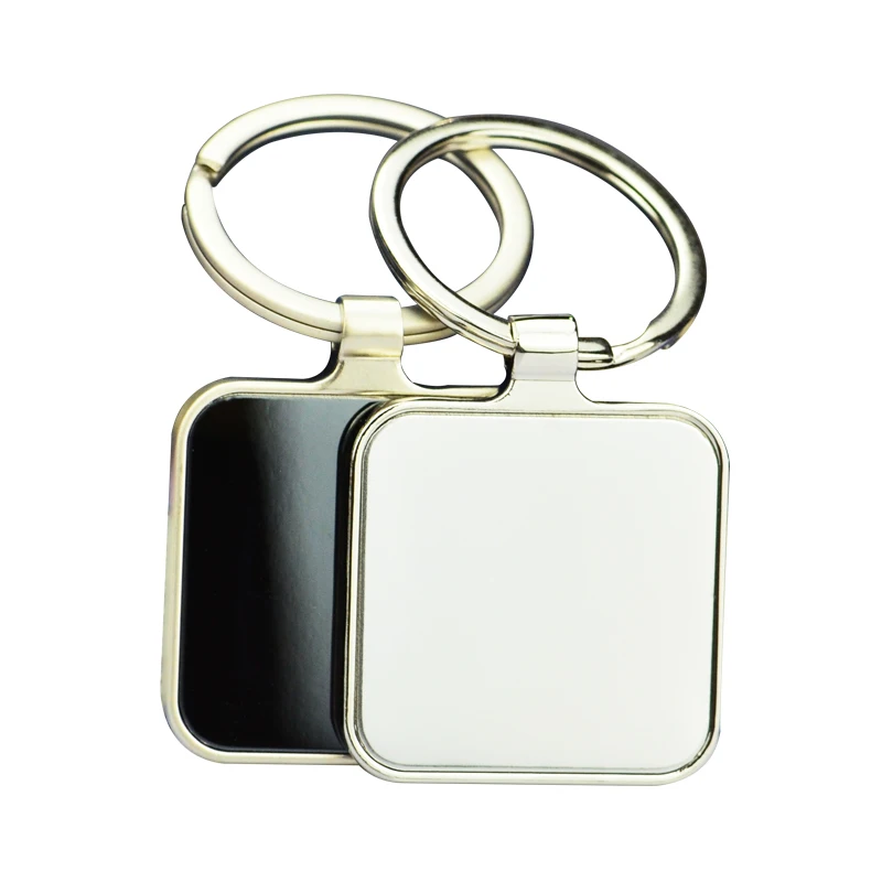 Promotion Plain Metal Rings For Key Chain Custom Metallic Men Square Keychain Stainless Steel